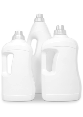 weiße Griff-Flaschen aus kunststoff