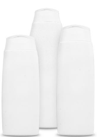 ovale kunststoff shampooflaschen in weiß