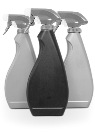 kunststoff Sprüh-Flaschen in grau und schwarz